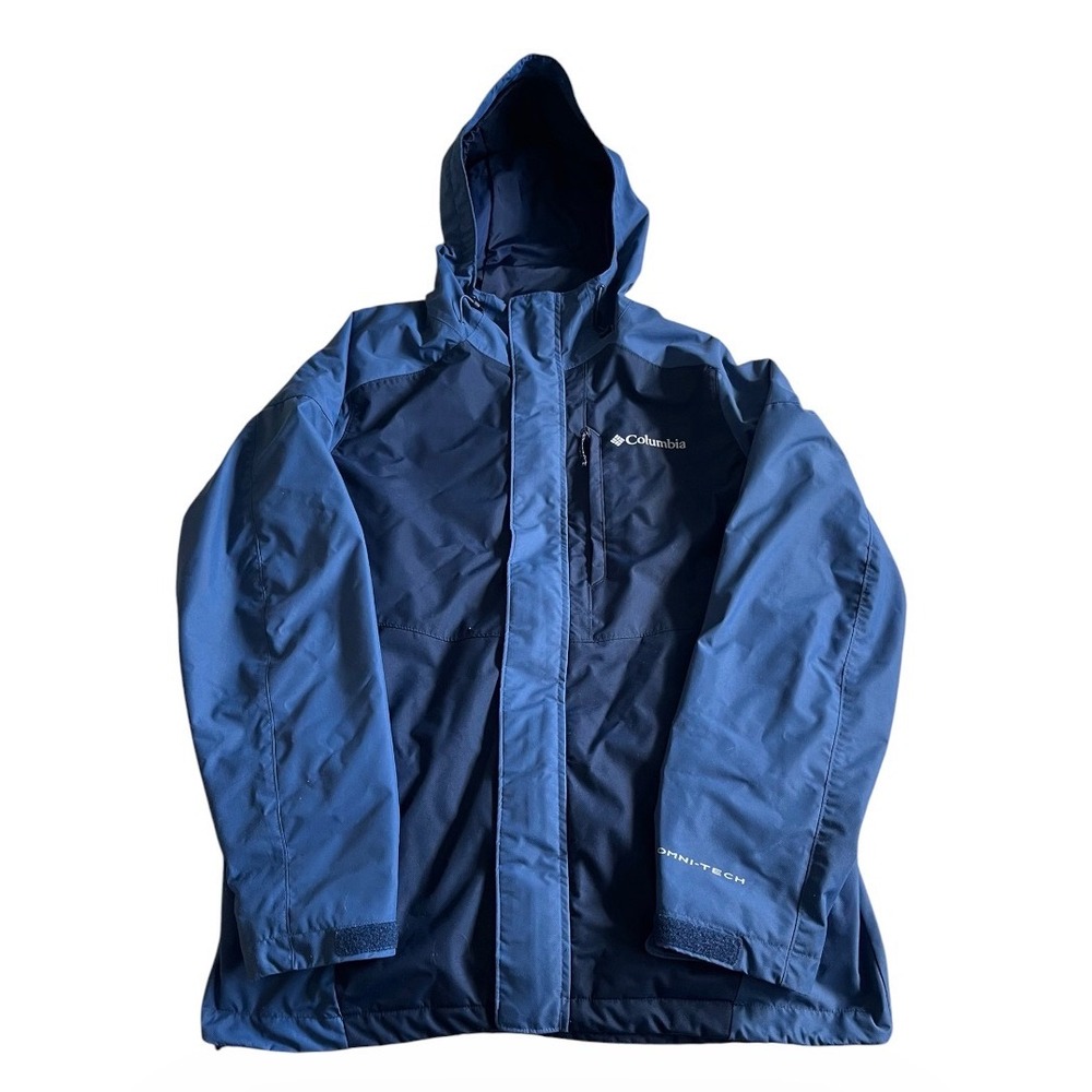 Columbia XM0475 Interchange Jacket Men's Small Omni-Tech Full Zip Blue